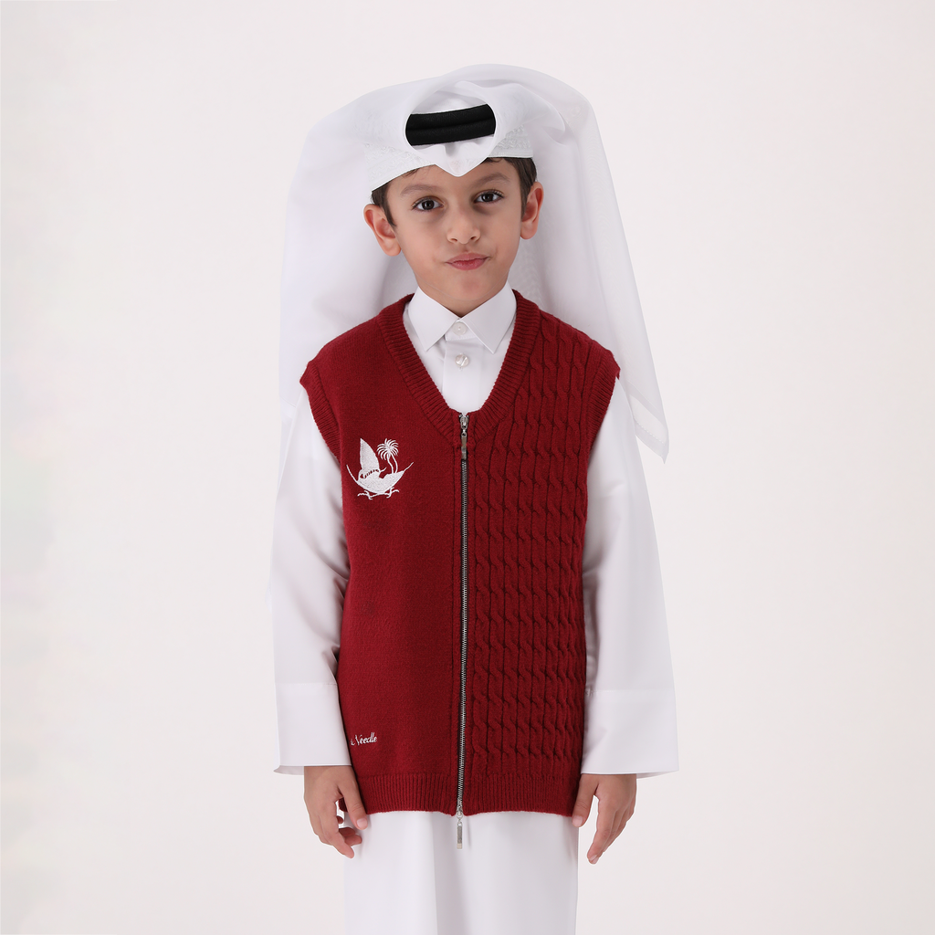 Burgundy Knitted Unisex Vest