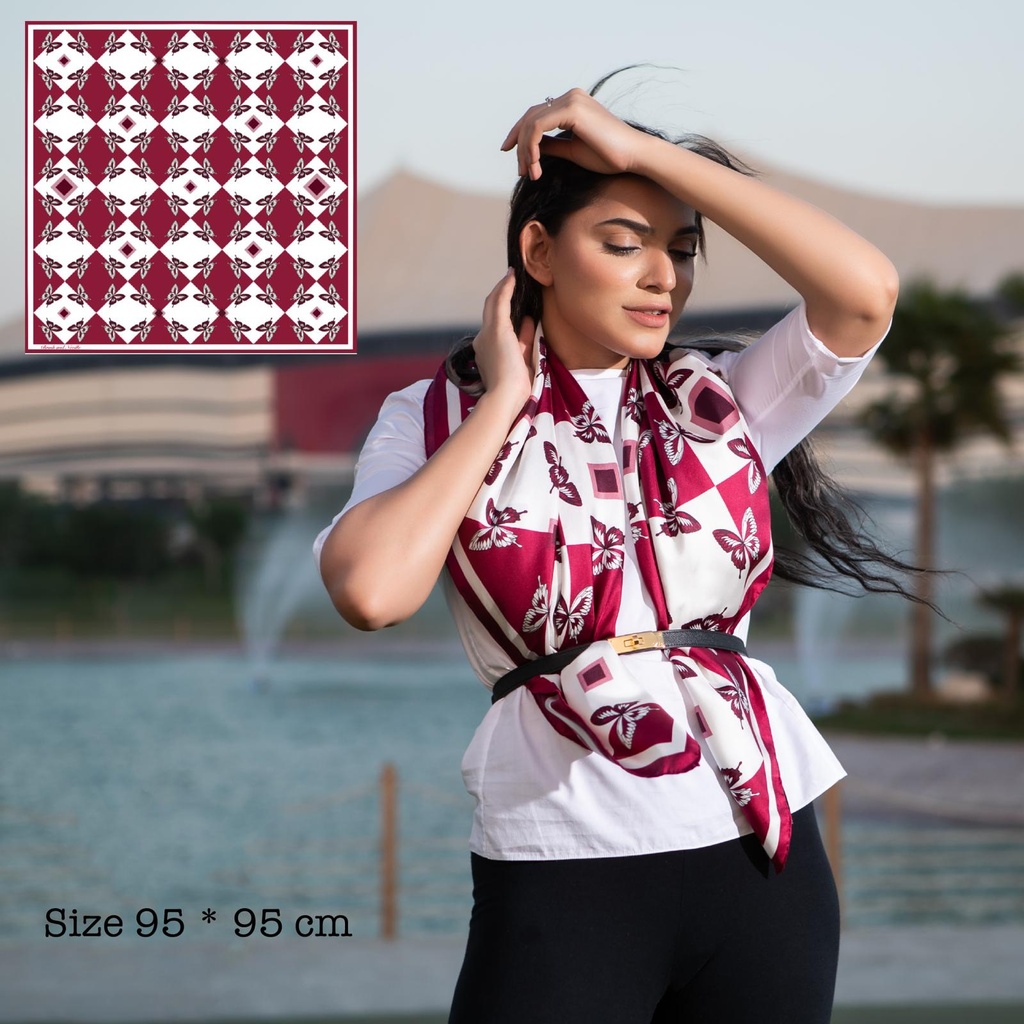 Square Silk Scarf Butterfly